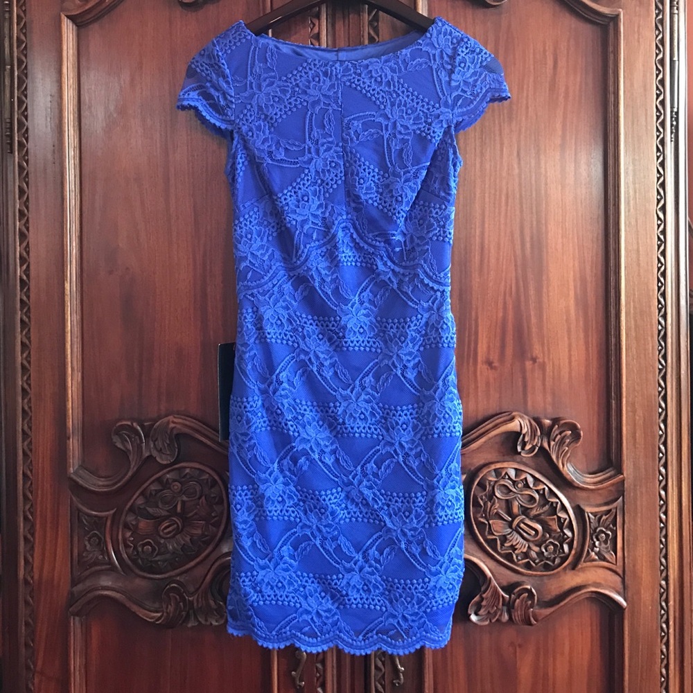 Blue lace cocktail Bebe dress XXS💙